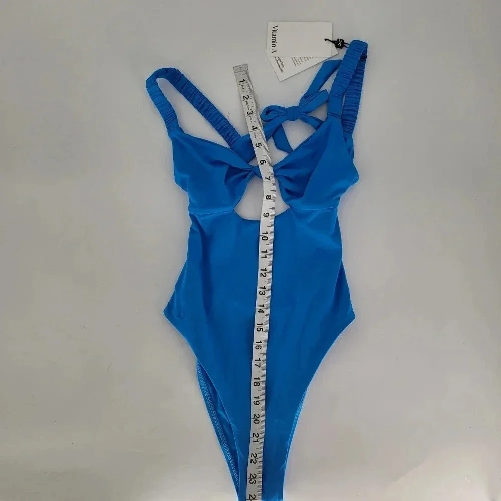 vitamin A blue one peice swimsuit small small